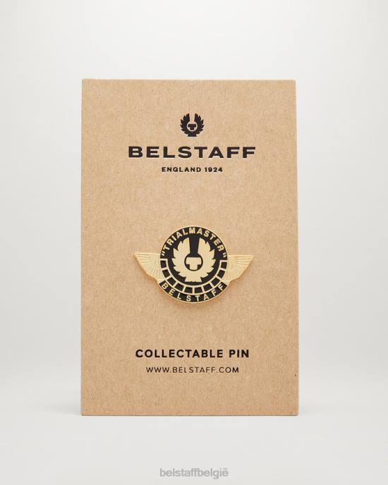 accessoire messing & emaille goud/zwart Trialmaster-pin Heren Belstaff 624D409