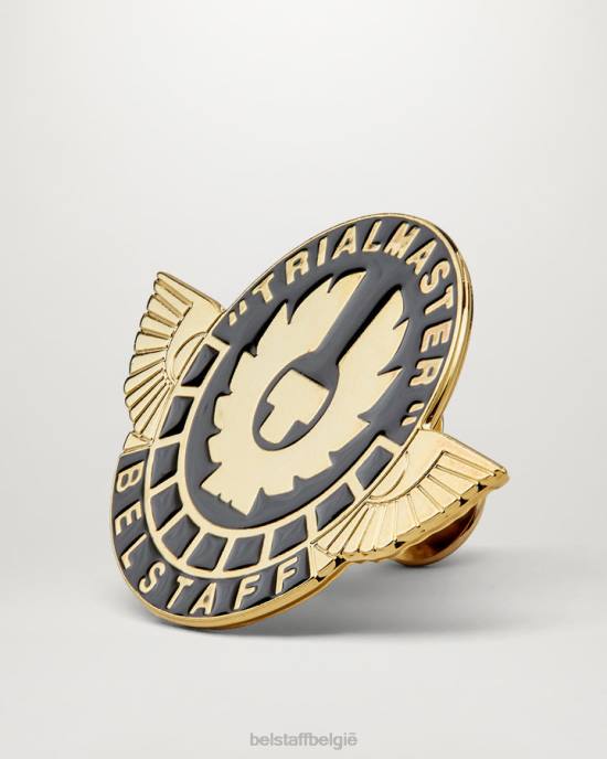 accessoire messing & emaille goud/zwart Trialmaster-pin Heren Belstaff 624D409