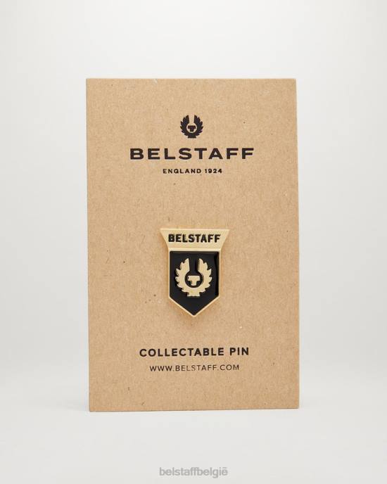 accessoire messing & emaille goud/zwart veiligheidsspeld Heren Belstaff 624D406