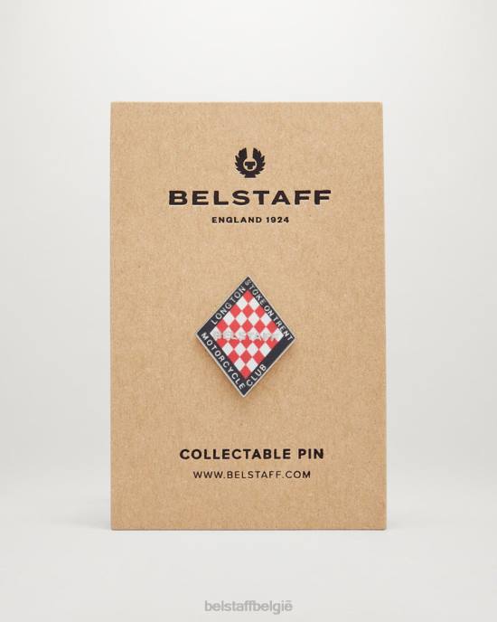 accessoire messing & emaille marine/rood/ivoor motorclub speld Heren Belstaff 624D410