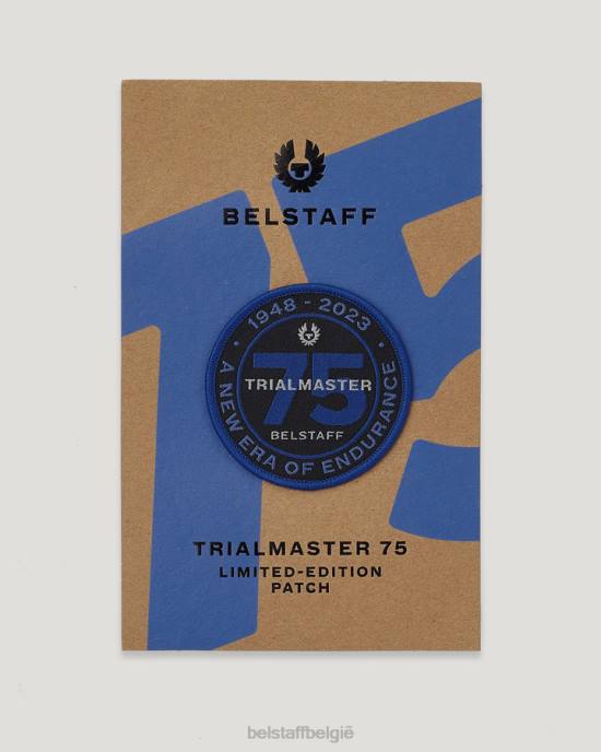 accessoire polyester zwart/blauw Trialmaster 75-patch Heren Belstaff 624D413