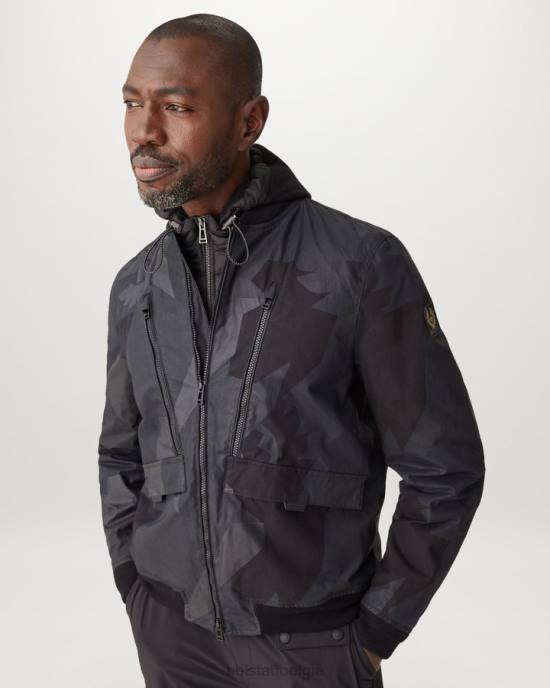 kleding bedrukte droge was katoen zwart fragment phoenix comborjasje Heren Belstaff 624D17