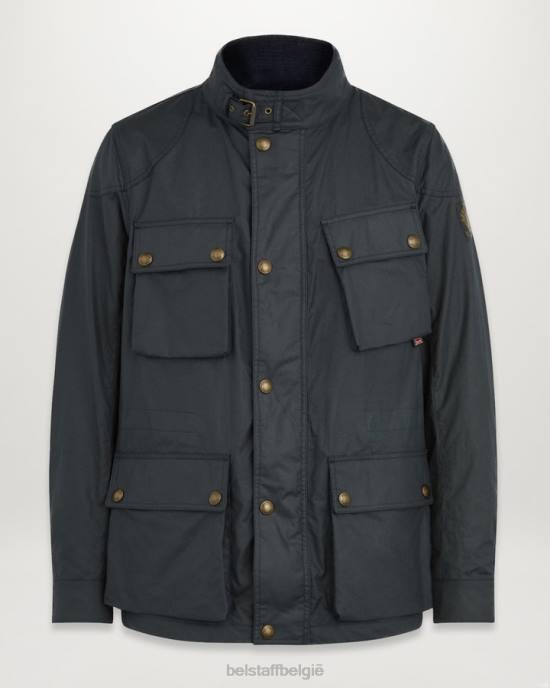 kleding gewaxt katoen donker marineblauw veldmeester jas Heren Belstaff 624D24