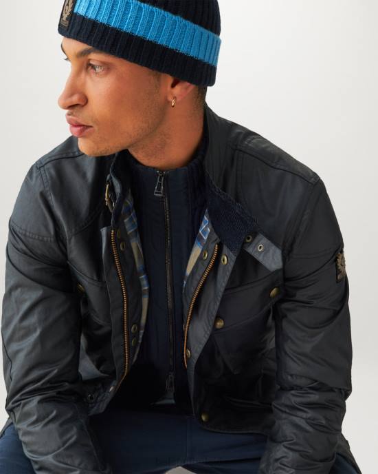 kleding gewaxt katoen donker marineblauw veldmeester jas Heren Belstaff 624D24