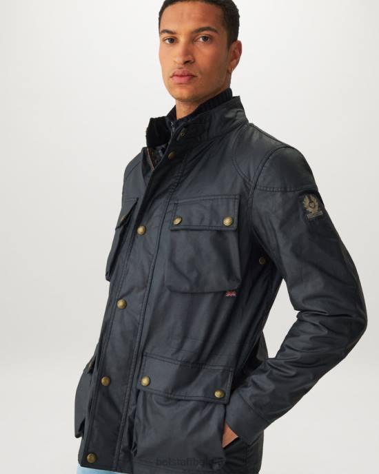 kleding gewaxt katoen donker marineblauw veldmeester jas Heren Belstaff 624D24