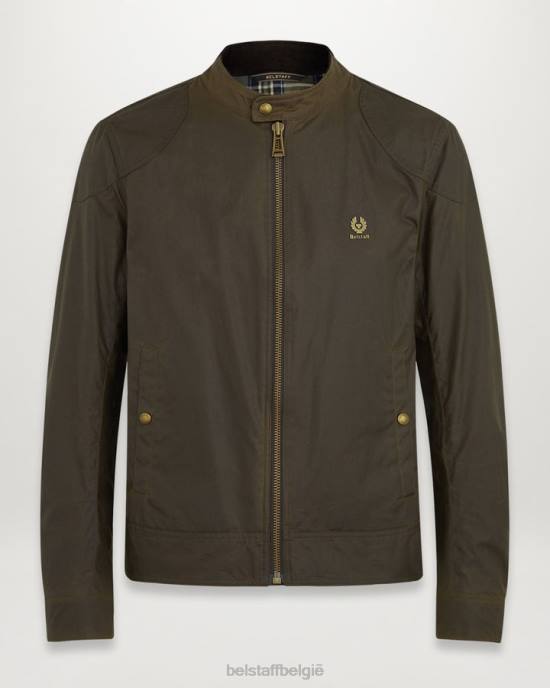 kleding gewaxt katoen vervaagd olijfgroen Kelland jas Heren Belstaff 624D29