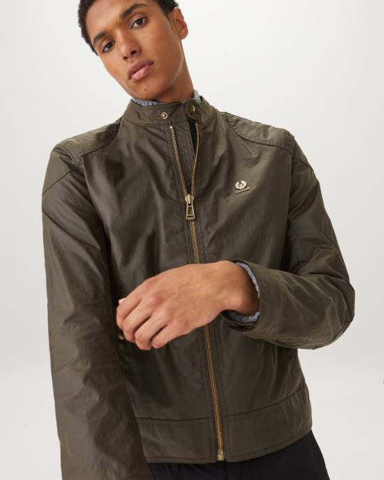 kleding gewaxt katoen vervaagd olijfgroen Kelland jas Heren Belstaff 624D29