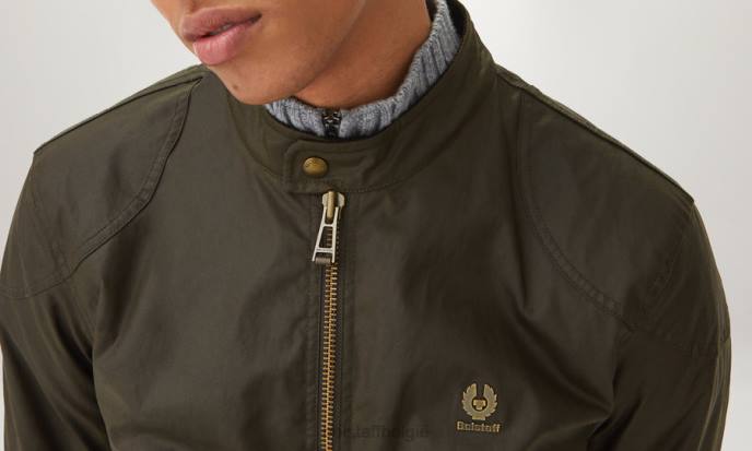 kleding gewaxt katoen vervaagd olijfgroen Kelland jas Heren Belstaff 624D29