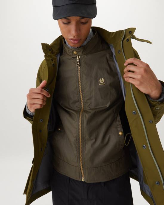 kleding gewaxt katoen vervaagd olijfgroen Kelland jas Heren Belstaff 624D29