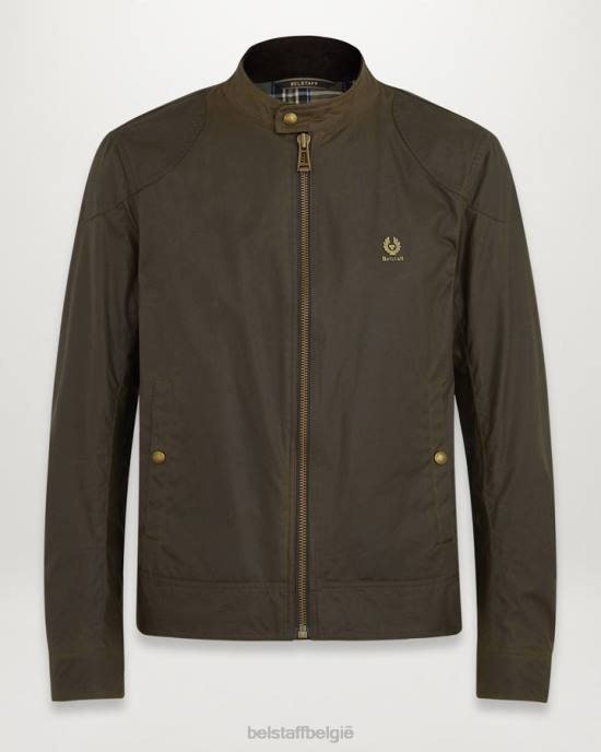 kleding gewaxt katoen vervaagd olijfgroen Kelland jas Heren Belstaff 624D41