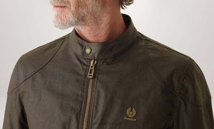 kleding gewaxt katoen vervaagd olijfgroen Kelland jas Heren Belstaff 624D41