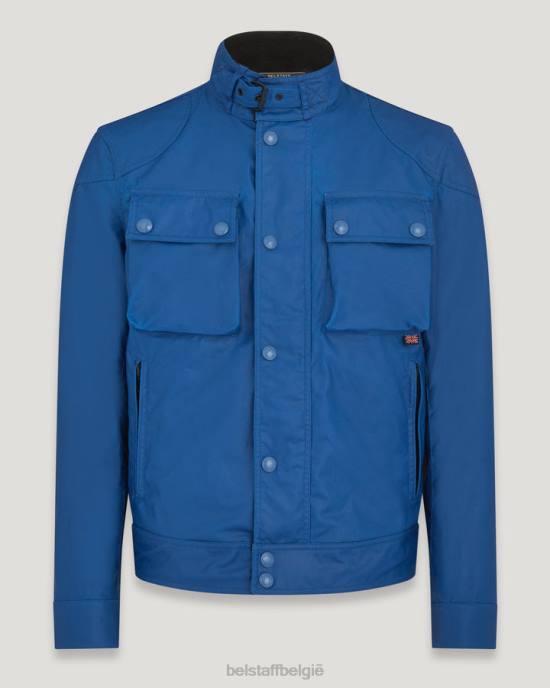 kleding gewaxt katoen vooruit blauw tonale racemaster jas Heren Belstaff 624D19