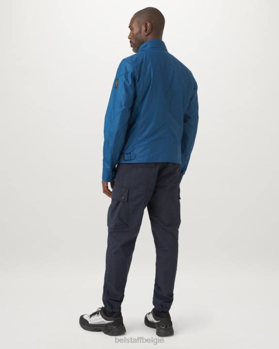 kleding gewaxt katoen vooruit blauw tonale racemaster jas Heren Belstaff 624D19