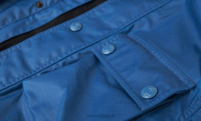 kleding gewaxt katoen vooruit blauw tonale racemaster jas Heren Belstaff 624D19