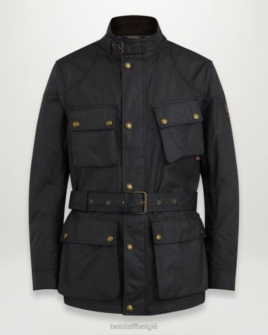 kleding gewaxt katoen zwart Trimaster jas Heren Belstaff 624D20