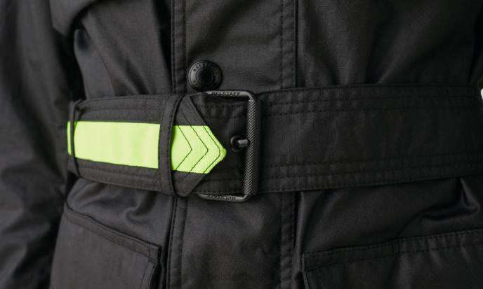kleding gewaxt katoen zwart/neongeel flash-trialmaster-jack Heren Belstaff 624D18
