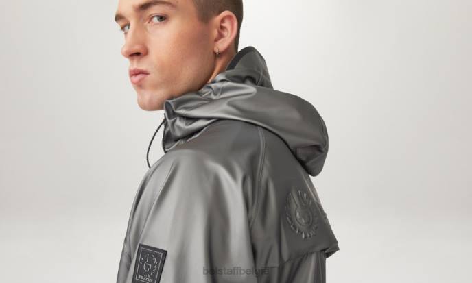 kleding iriserende rubberen schaal granietgrijs hydro-parka Heren Belstaff 624D119