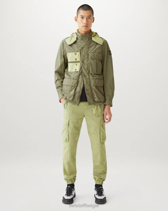 kleding kledingkleurstof katoenmix citroengeel/aloë jas inzetten Heren Belstaff 624D126