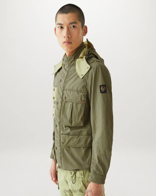 kleding kledingkleurstof katoenmix citroengeel/aloë jas inzetten Heren Belstaff 624D126