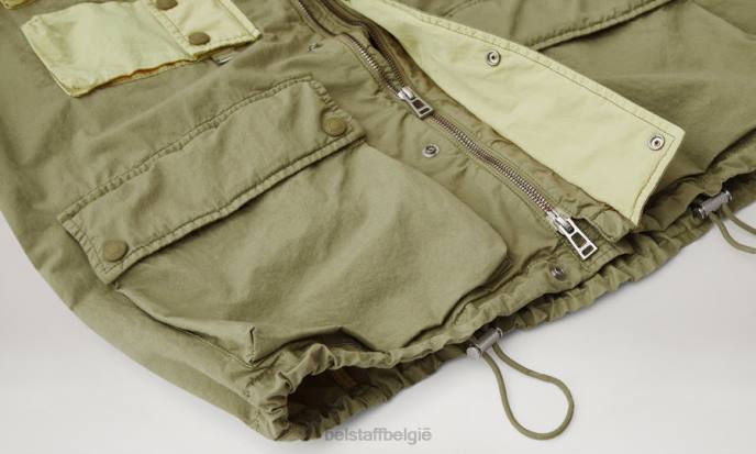 kleding kledingkleurstof katoenmix citroengeel/aloë jas inzetten Heren Belstaff 624D126