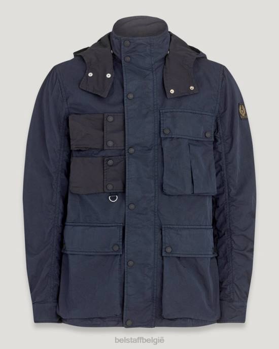 kleding kledingkleurstof katoenmix donkere inkt/zwart jas inzetten Heren Belstaff 624D124