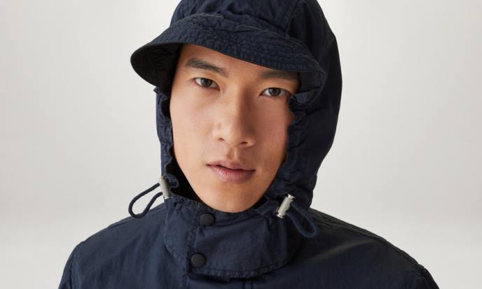 kleding kledingkleurstof katoenmix donkere inkt/zwart jas inzetten Heren Belstaff 624D124