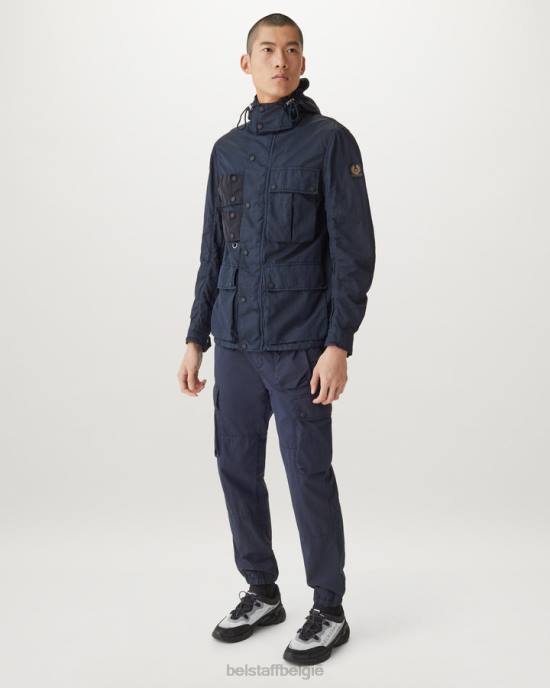 kleding kledingkleurstof katoenmix donkere inkt/zwart jas inzetten Heren Belstaff 624D124