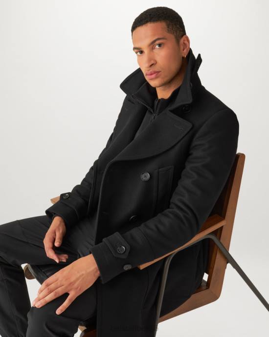 kleding wol-kasjmiermix zwart Milford jas Heren Belstaff 624D128