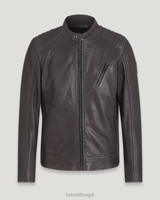 kleding Cheviot leer donkergrijs v racerlucht Heren Belstaff 624D9