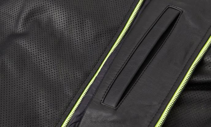 kleding Cheviot leer zwart flash lateraal bomberjack Heren Belstaff 624D5