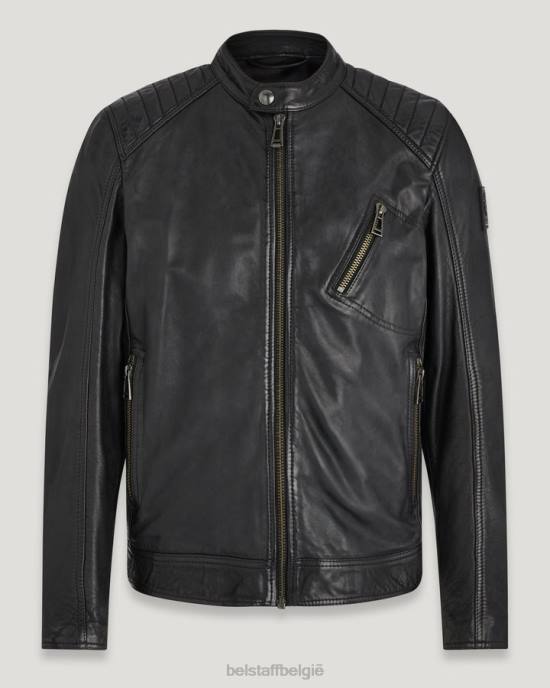 kleding Cheviot leer zwart v racerjack Heren Belstaff 624D13