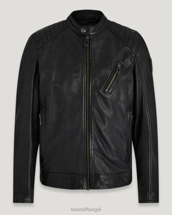kleding Cheviot leer zwart v racerjack Heren Belstaff 624D16