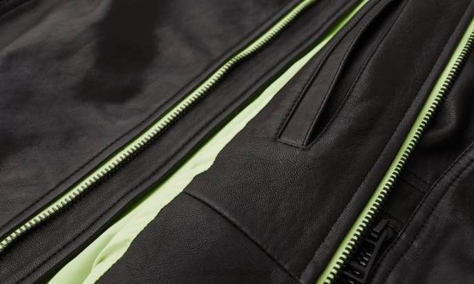 kleding cheviot leer zwart/neongeel Flash v racerjack Heren Belstaff 624D4