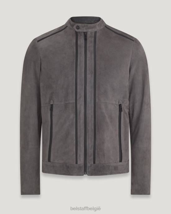 kleding nappa suède granietgrijs/zwart rugwind jasje Heren Belstaff 624D8