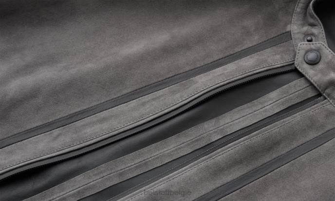 kleding nappa suède granietgrijs/zwart rugwind jasje Heren Belstaff 624D8