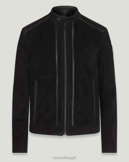 kleding nappa suède zwart/zwart rugwind jasje Heren Belstaff 624D1