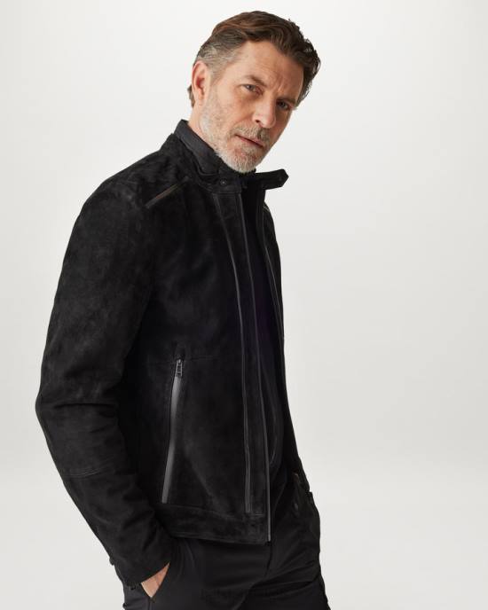 kleding nappa suède zwart/zwart rugwind jasje Heren Belstaff 624D1