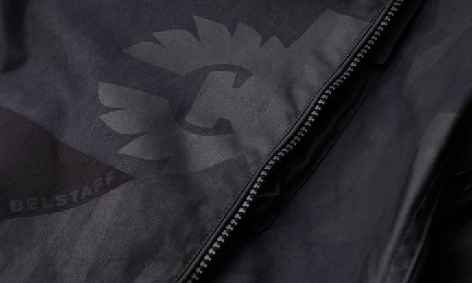 kleding bedrukte droge was katoen zwart fragment phoenix rail overshirt Heren Belstaff 624D86