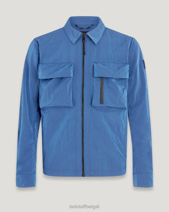 kleding glans shell naar voren blauw gesplitst overshirt Heren Belstaff 624D76