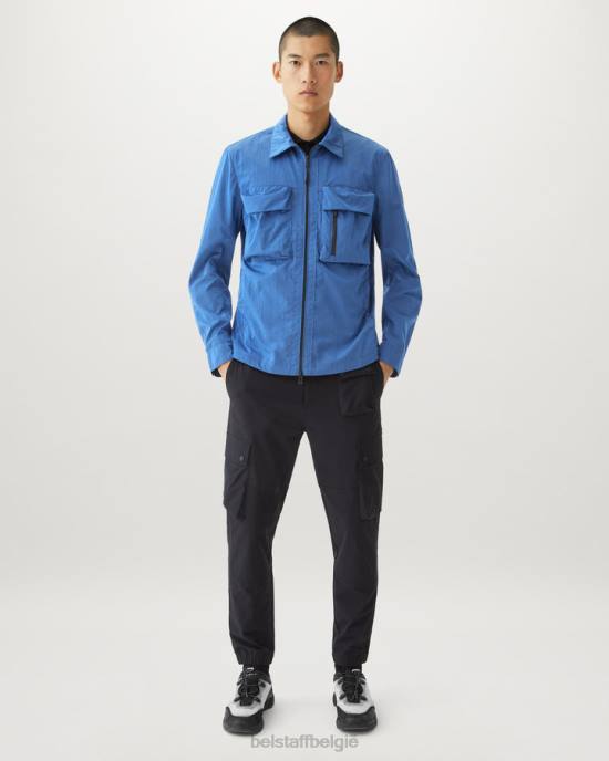 kleding glans shell naar voren blauw gesplitst overshirt Heren Belstaff 624D76