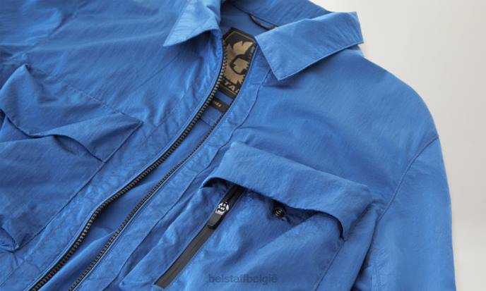 kleding glans shell naar voren blauw gesplitst overshirt Heren Belstaff 624D76