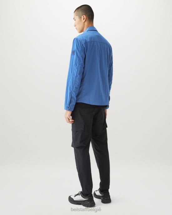 kleding glans shell naar voren blauw gesplitst overshirt Heren Belstaff 624D76
