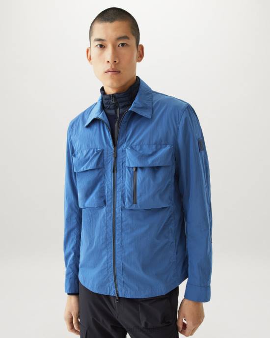kleding glans shell naar voren blauw gesplitst overshirt Heren Belstaff 624D76