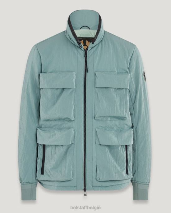 kleding glans shell staalgroen variabel jasje Heren Belstaff 624D75