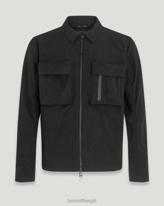 kleding glinsterende schaal zwart gesplitst overshirt Heren Belstaff 624D71