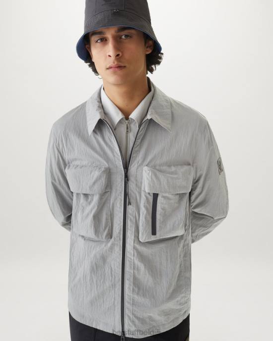 kleding glinsterende schelp oud zilver gesplitst overshirt Heren Belstaff 624D85