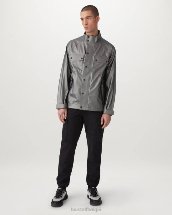 kleding iriserende rubberen schaal granietgrijs folie jas Heren Belstaff 624D73