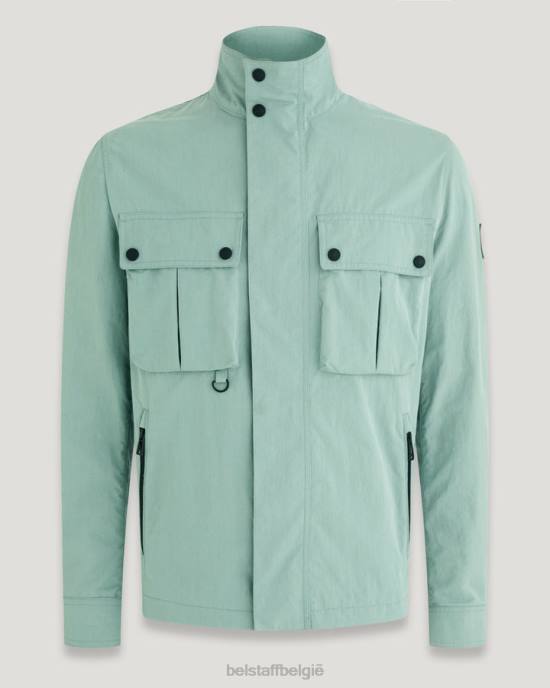 kleding katoenmix gabardine staalgroen Draker jas Heren Belstaff 624D94