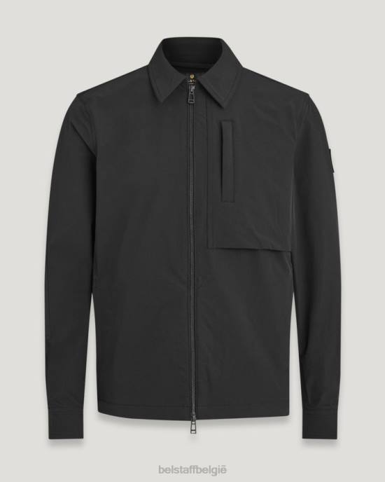 kleding stretchnylon zwart grover overshirt Heren Belstaff 624D95