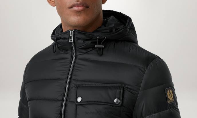 kleding dons gevuld nylon zwart gestroomlijnde jas Heren Belstaff 624D61